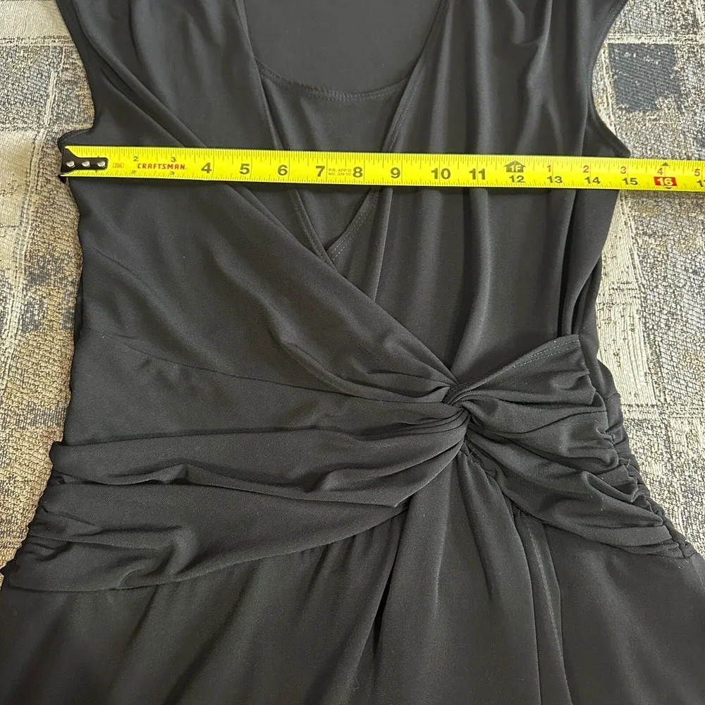 Coldwater Creek Womens Dress 10 Black Pull Over Sleeveless Front Twist made USA‎